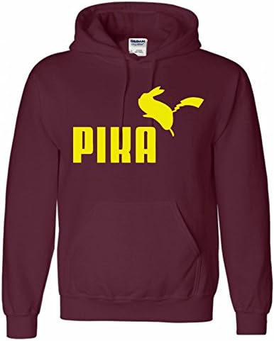 AMBRAT Inspired Pokemon Go Gamer Pika Poke them and Go Adult &amp; Kids Hooded (12/13 yrs)