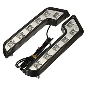 WorldCare Pair 12V 5W L Shaped White Car Van Driving Lamp LED DRL Daytime Running Fog Light98037 | Pack of 1