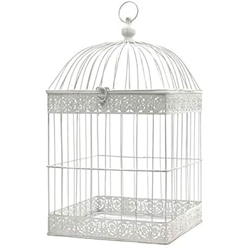 Loriginale Deco Cage Oiseaux Bougie Carré Blanc 54 Cm X 29