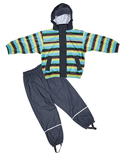 ELKA Child's Waterproof Striped Jacket and Trousers Set Size 110 cm Blue