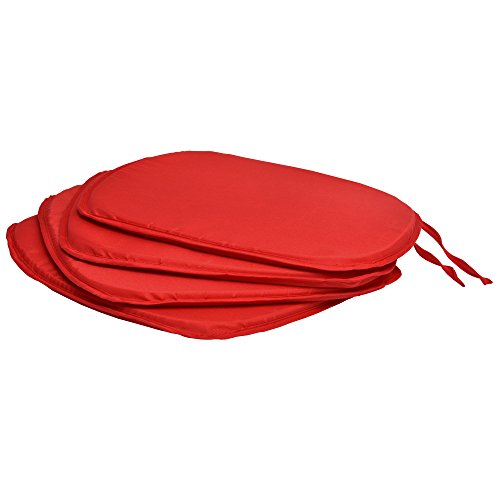 Beautissu® 4er Set Stuhlkissen Lara 38x38x1,5cm Sitzkissen für Stühle für Indoor & Outdoor mit Oeko-Tex Siegel Rot - 2