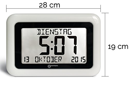 VISO10 EXTRA GROSSE FUNKUHR – Hilfreich für Demenz- und Alzheimer-Kranken – Deutsche Beschriftung auch möglich - 5