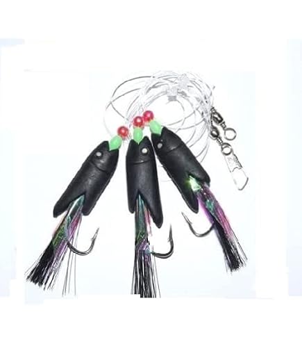 Jumbo Hokkai &ndash; Attrezzatura Da Pesca In Mare, 3 Ami Arancioni Misura 7/0