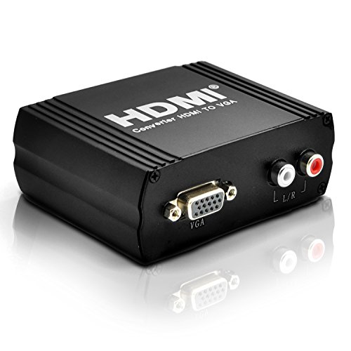 Swees® HDMI zu VGA Konverter Converter Wandler digital zu analog mit rot / weiß Cinch Audio Adapter Video PC Beamer Notebook uvm. – 1080P, 1:1, DAC + Netzteil - 3