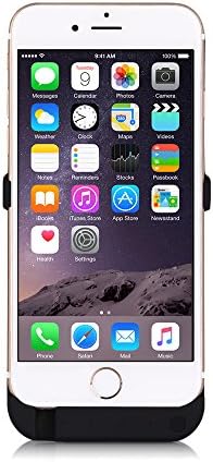Lenuo 10000mAh iPhone 6 Plus External Battery Charger Case, Slim Rechargeable Backup Power Pack Battery Charging Case Cover with Kick Stand for Apple iPhone 6 Plus/ 6s Plus (5.5 inch) (Black)