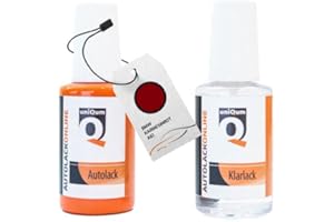 uniQum Autolack Stift + Klarlack im Vorteilsset für BMW KARMESINROT A61 Autolack Reparatur 2 x 30 ml