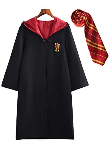 DJSJ- Disfraz Deluxe Infantil Unisex Disfraz Costume Capa Disfraz de Harry Potter para niño Varita mágica Cumpleaños Varita mágica Corbata Bufanda Gafas