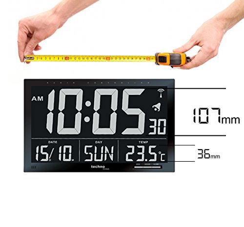 Technoline, WS 8007 Funk-Wanduhr, schwarz, 36,8 x 2,9 x 22,8cm - 3