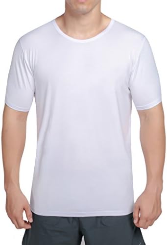 Worboo Tee Ultra Soft 95% Organic Bamboo - Men's Crew Neck Undershirt - Luxury Undergarments (Large, White)