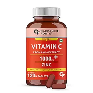 Carbamide Forte Natural Vitamin C Amla Extract With Zinc For Immunity & Skincare - 120 Veg Tablets