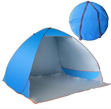 3-4 persons Camp Bed Automatic Tent Camping Tent Canvas Wateproof Ultraviolet Resistant , blue