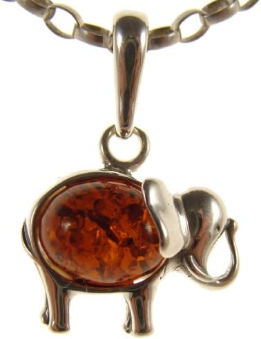 SA PendantsBaltic amber and sterling silver 925 cognac elephant pendant (no chain)