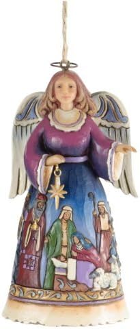 Jim Shore for Enesco Heartwood Creek Angel with Nativity Skirt Ornament, 4.5-Inch by Jim Shore for Enesco