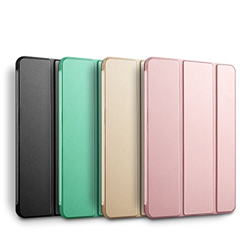 iPad Schutzhülle PU Ledertasche Rund Schutz Case Smart Cover mit automatischer Aufwachen/Schlaf Funktion abklappbar Standfunktion Hülle (Für Neu iPad 9,7″ 2017 Version A1822, Rose gold) - 8