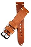 RIOS 1931 22 mm Herren Leder Uhrenarmband Pilot Vintage Deutsch hell braun V Band