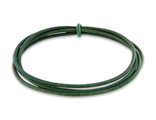 AURORIS – 5m Lederband rund – Ø 2mm – antikgrün - 2