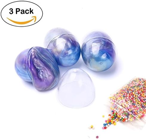 Slime Putty -3 Pack Galaxy Color Fluffy Slime with Foam Beads Sludge Toy Stress Relief Toys for Kids and Adults