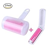 (2Pack)Lint Roller,WOWGO Reusable Pet Hair Remover Sticky Washable Pet Hair Roll