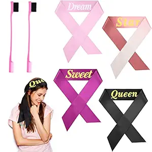4 Pieces Edge Laying Scarf Wig Grip Band Non-slip Hair Wrap Silk Satin Wig Grip Headband with 2 Edge Brush Double Sided Hair Comb for Women Lace Frontal Wigs, Makeup and Yoga, 4 Styles