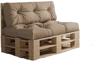 chilly pilley Palettenkissen Wasserdicht Palettenauflage Palettenpolster Palettenmöbel Gartenkissen Wasserfest Wasserabweisend viele Größen und Farben (Set 2er. Cappuccino)