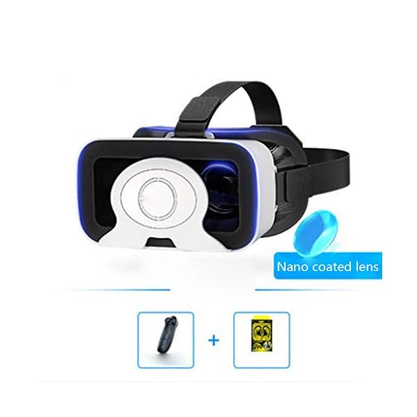 3D VR Brille VR-Headset Mit Remote Controller,3D VR-Brille Für TV, Filme Videospiele-Gläser VR-Goggles Kompatibel Mit Telefonen Im Wert Von 4,7-6,5 Zoll,E