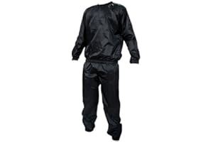 Kabalo Black Heavy Duty One-Size-Fits-All Sweat Suit Sauna Suit Exercise Gym Suit Fitness Weight Loss Anti-Rip