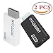 Produktbild Liuer WII zu HDMI Konverter,2PCS WII HDMI Full HD 720p Oder 1080p Video Konverter Adapter/ 3,5mm Audio Out Audioausgang für TV Monitor Beamer Fernseher Projector(Weiß und schwarz)
