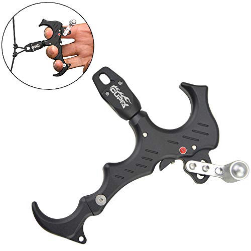 ZSHJG Arc Compound Release Aid Décocheur de Arc à Poulie Aide à la Libération Déclencheur 3 ou 4 Doigts Automatique Outil De Déclancheur Facile Lancement De Flèche