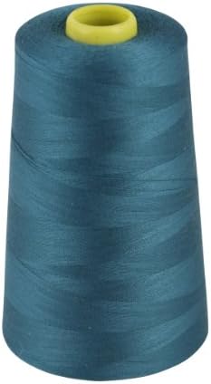 MARKETPLACE MAYHEM OVERLOCKING THREAD - POLYESTER, 100% - 4 X 5000 YARD SPOOLS - BLACK, WHITE, RED, BLUE, CREAM, NAVY, PURPLE, PINK, GREEN, GREY, BROWN, OLIVE, SKY, GOLD (TEAL 320)