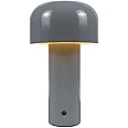 YASUCISS Cordless Table lamp,Desk Lamp for Portable Touch Dimming,USB Rechargeable Night Light Simple Floor Lamp,Mushroom Table Light for Living Room/bar/Bedroom/Bedside/Study (Gery)