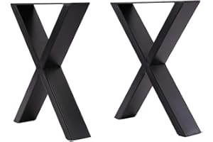 INMOZATA Table Legs Set of 2, Heavy Duty Industrial X Shaped DIY Furniture Table Legs with Screws for DIY Table Desk Coffee Table Breakfast Bar Stand Bench (W60cm X H71cm)
