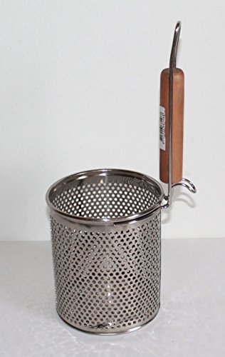 AAF Nommel ® 2 er Set Nudelsieb Eintauchsieb Seiher mit Holzgriff zum Hängen oder Stellen 36 cm und 34 cm Ø Sieb 14 und 12 cm Nr. 003 - 4