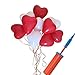 Produktbild Sachsen Versand 100 rot-weiße Herz-Luft-Ballon-Hochzeit-Herzluftballons-Deko-Geschenk-Idee-Schmuck-Schmücken-Helium Plus Ballonpumpe