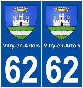 62 vitry-en-artois Crest Sticker Plate Stickers City