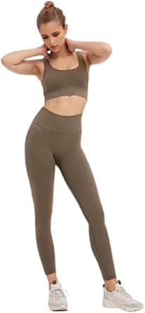 Ducomi ANA Completo Fitness Donna, Leggings Palestra, Top Push Up con Coppe  - Tuta Sportiva Running, Yoga, Tennis e Palestra - Kit Leggins Snellente e  Reggiseno Sportivo Allenamento (Brown, L) : Abbigliamento