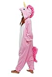 Einhorn Pyjamas Kostüm Jumpsuit Tier Schlafanzug Erwachsene Unisex Fasching Cosplay Karneval - 