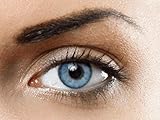 Para un aspecto muy natural PHANTASY Eyes® HOLLYWOOD Lentillas de color natural (OCÉANO AZUL) 1 par (2 PIEZAS) - sin dioptrías + INCLUYE ESTUCHE GRATIS