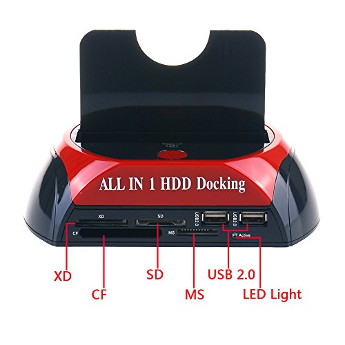 WANLONGXIN WLX-879U2C USB 2.0 zu SATA Festplatte Docking Station mit 2-Port Hub und Kartenleser für 2.5 und 3.5 Zoll Festplatte SSD SATA (SATA I / II / III) - 4