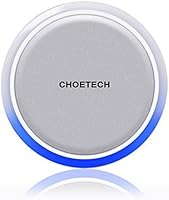 Wireless Charger, CHOETECH QI Wireless Charging Pad with Smart Lighting Sensor for Samsung Galaxy Note 7, S7, S7 Edge, S6 Edge+, Lumia 950xl, 950, Nexus 4/5/6 and All Qi-Enabled Devices - Silver