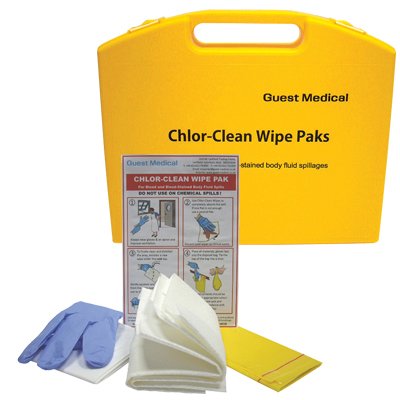 Care Corner Chlor-Clean Body Spill Wipe Kit - Wall Case