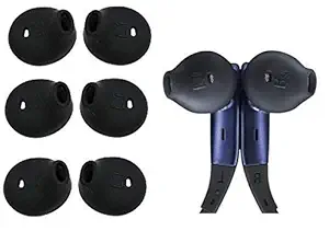 Printme Anti-Slip Silicone Ear Buds Cover For S7edge S7 S6edge, Samsung Level U EO-BG920 Bluetooth Earphone Black (piece of 6, 3 pair)