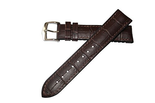 Hirsch Paul Alligator Prgung Performance Gummi Uhr Gurt und Schnalle in braun - 22 mm Hirsch Paul Alligator Prgung Performance Gummi Uhr Gurt und Schnalle in braun - 22 mm