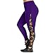 Produktbild LANSKIRT Damen Leggings Hose Yogahose Sport-Leggings Jogginghose Hüfthose Strumpfhose Leggins Hose Strumpfhose Schwarz Workout Stretch High Elastic Yoga Hosen Pants (XL, Lila)