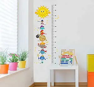 Rawpockets Decals  Solar System and Height Measurements Chart for Kids - Kids Room  Extra Large Size ( Wall Coverage Area - Height 110 cms X Width 45 cms )(Pack of 1)Wall Sticker