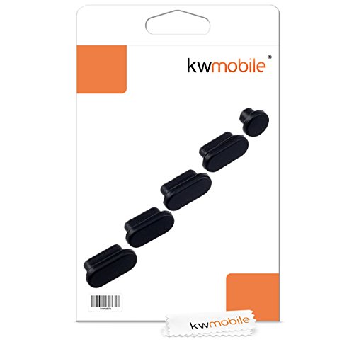 kwmobile 5in1 Set: 5er Staubschutz Set für Apple MacBook Pro 13″ / 15″ (ab 2016) Touchbar – Staubschutz Stecker Zubehör Dust Plug in Schwarz - 5