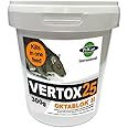 Rat and Mouse Mice Killer Single Feed Brodifacoum Poison Bait Fast Acting Blocks All Weather Cost Effective Rodent Control VERTOX 300g Tub (Pack of 1)