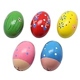 Homgaty 1Pcs Child Kids Egg Maracas Music Shaker Wooden Rattle Percussion Instrument Toy