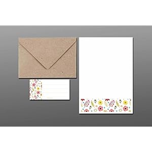 Briefpapier Set A5 / Blumen No10