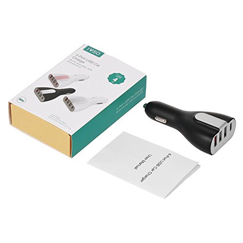 IVSO Quick Charge 3.0 USB C Auto Ladegerät KFZ Ladegerät Adapter 50W 3-Port USB 3.0 und Typ-C Port Anschlüsse für Huawei P9,Huawei P9 Plus,LG G5,Lumia 950/950XL,und andere Typ C unterstützte Geräte, Schwarz - 4