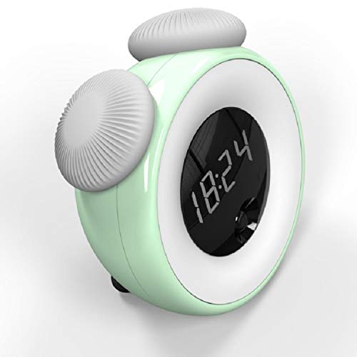 Yan Erwei intelligente Timed Sleeping Digital Alarm Comodino lampada Sensing Clock Nightlight (blu) (Colore : Green)